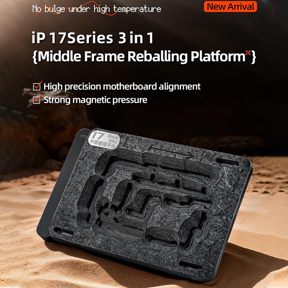 3 in 1 Magnetic Middle Frame Reballing Platform for iPhone 17 / 17 Pro / 17Pro Max