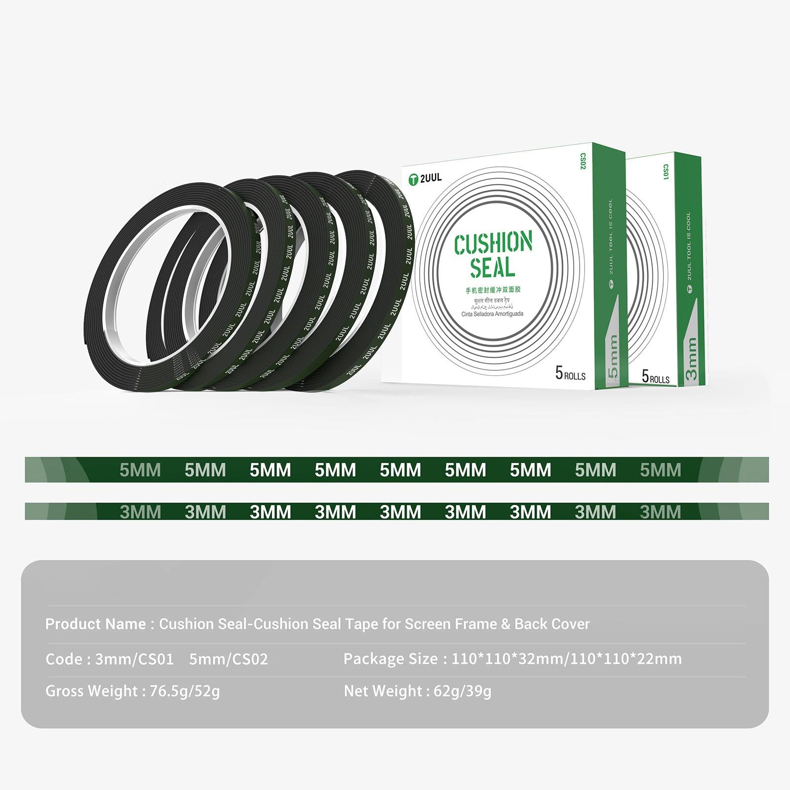 5 in 1 Cushion Seal Tape, Model:CS01 / 3mm