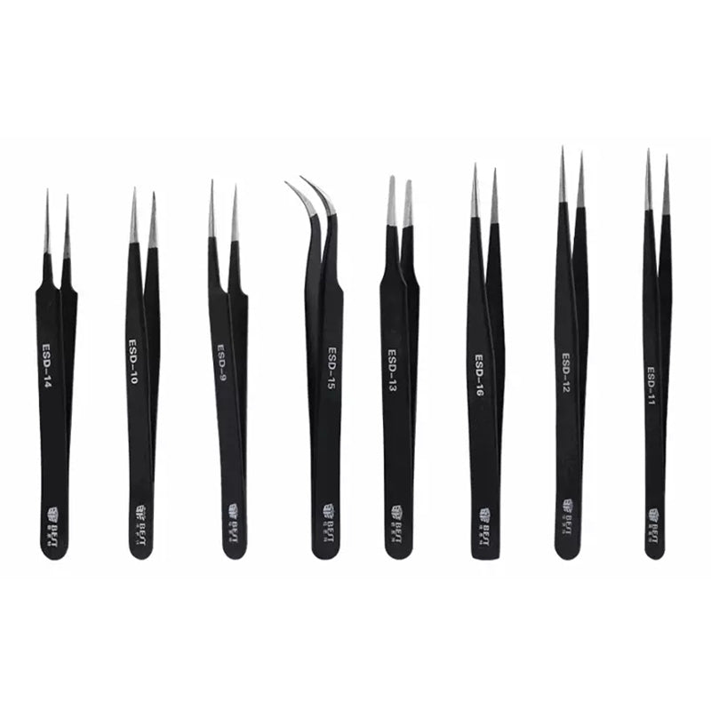 BST-10 Precision Anti-static ESD Stainless Steel Tweezers