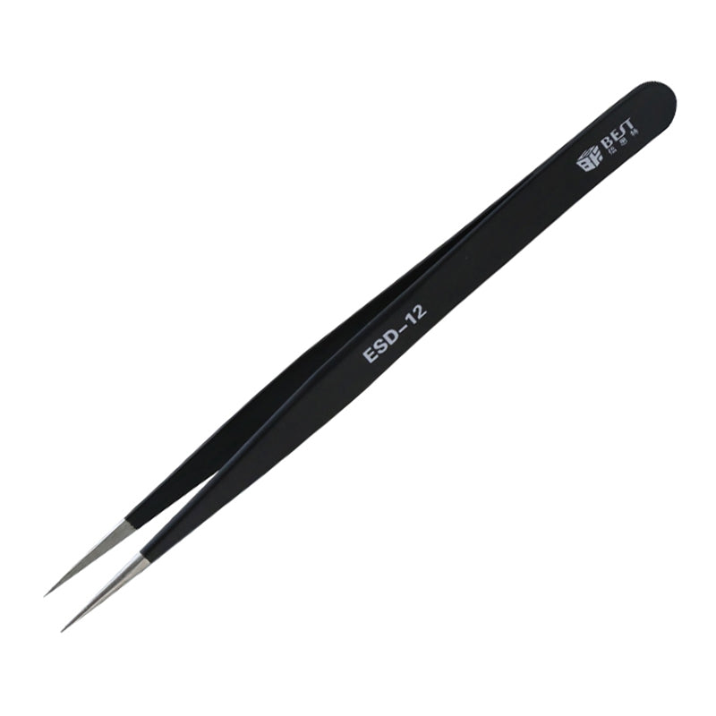 BST-12 Precision Anti-static ESD Stainless Steel Tweezers