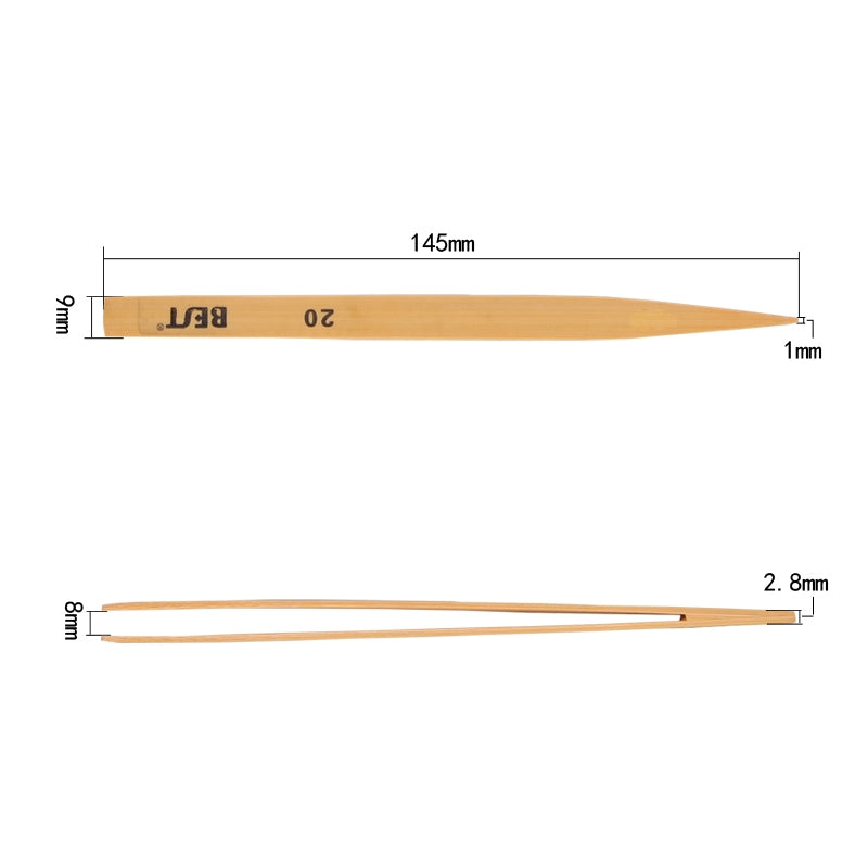 BST-20# Pointed Tip and 140mm Whole Length Bamboo Tweezer