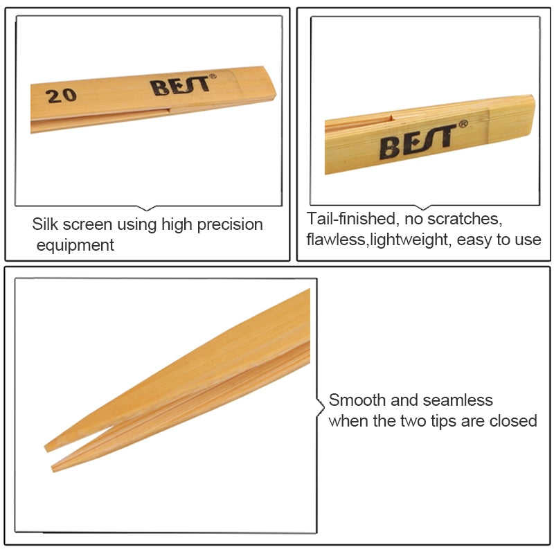 BST-20# Pointed Tip and 140mm Whole Length Bamboo Tweezer