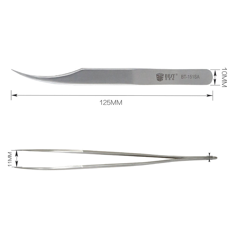 BST-151SA Brushed stainless steel tweezers