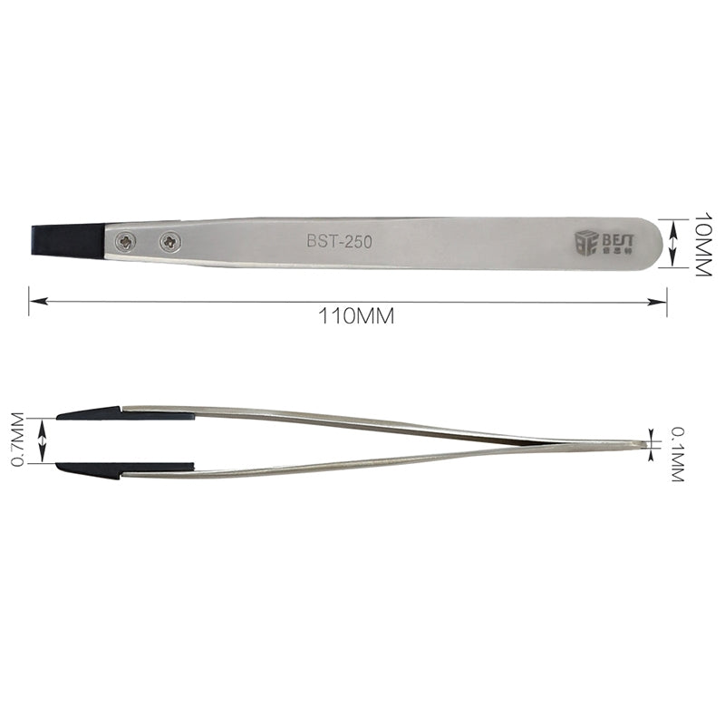 BST-250  Stainless Steel Snti Static Tweezer