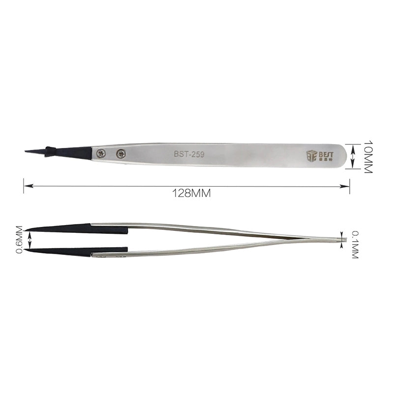 BST-259 Stainless Steel Snti Static Tweezer