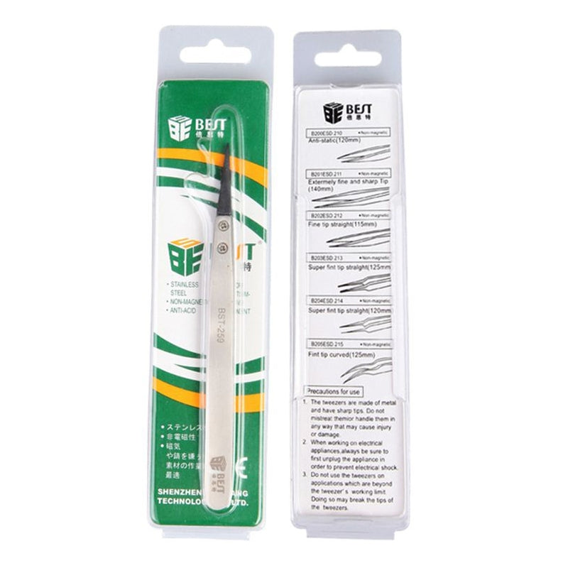BST-259 Stainless Steel Snti Static Tweezer