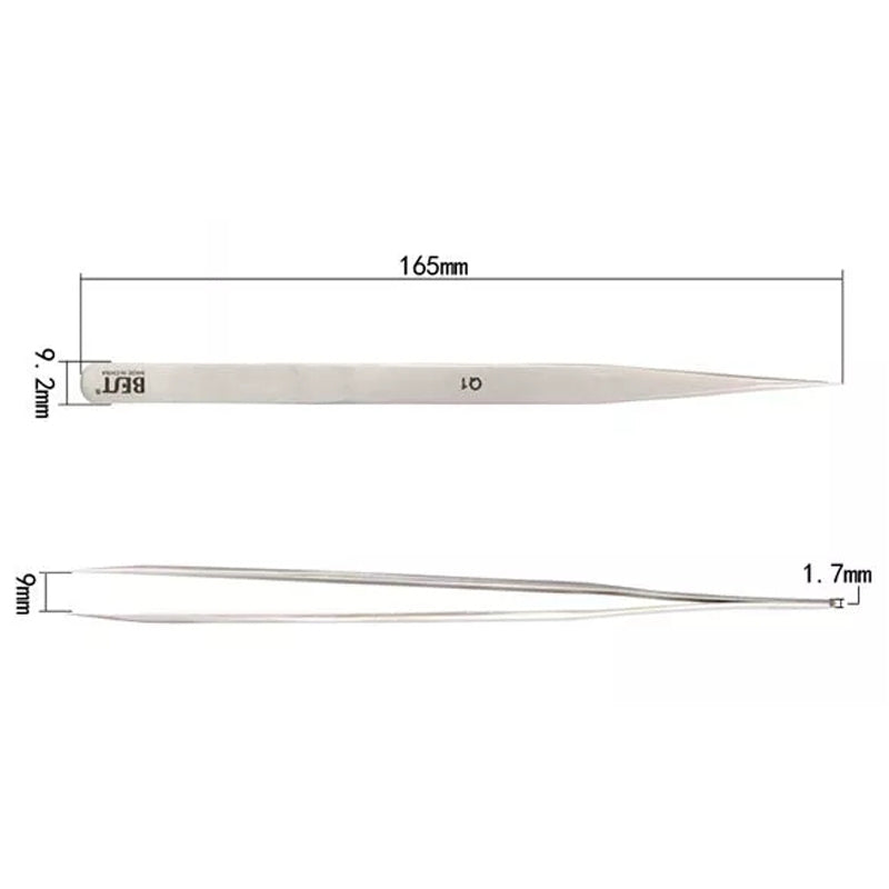 BST-Q1 Brushed stainless steel tweezers