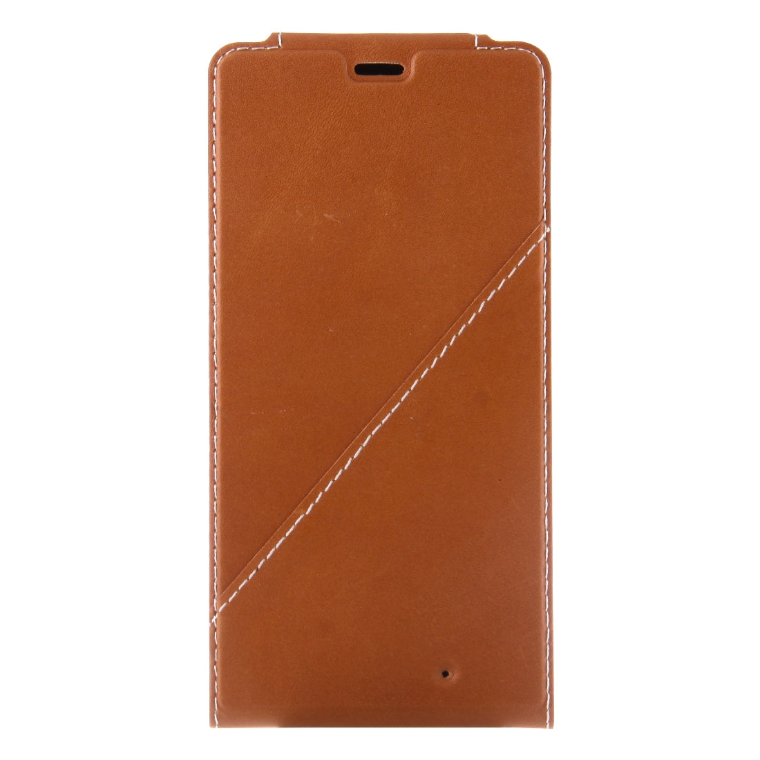 For MicroLumia 950 Vertical Flip  Leather Case + QI Wireless Standard Charging Back Cover Brown