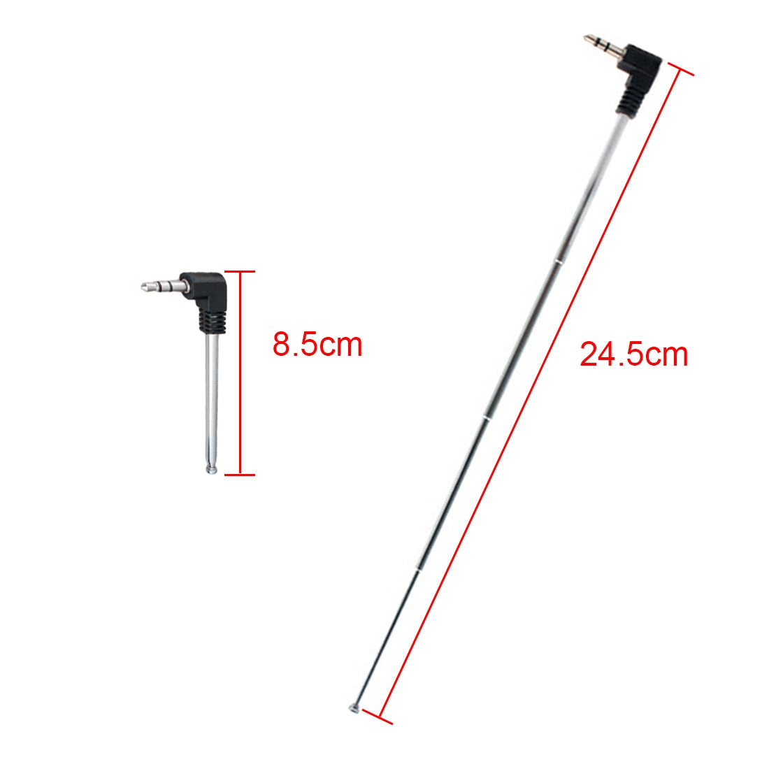 Retractable 3.5mm FM Radio Antenna for Mobile Phone, Max Length: 24.5cm