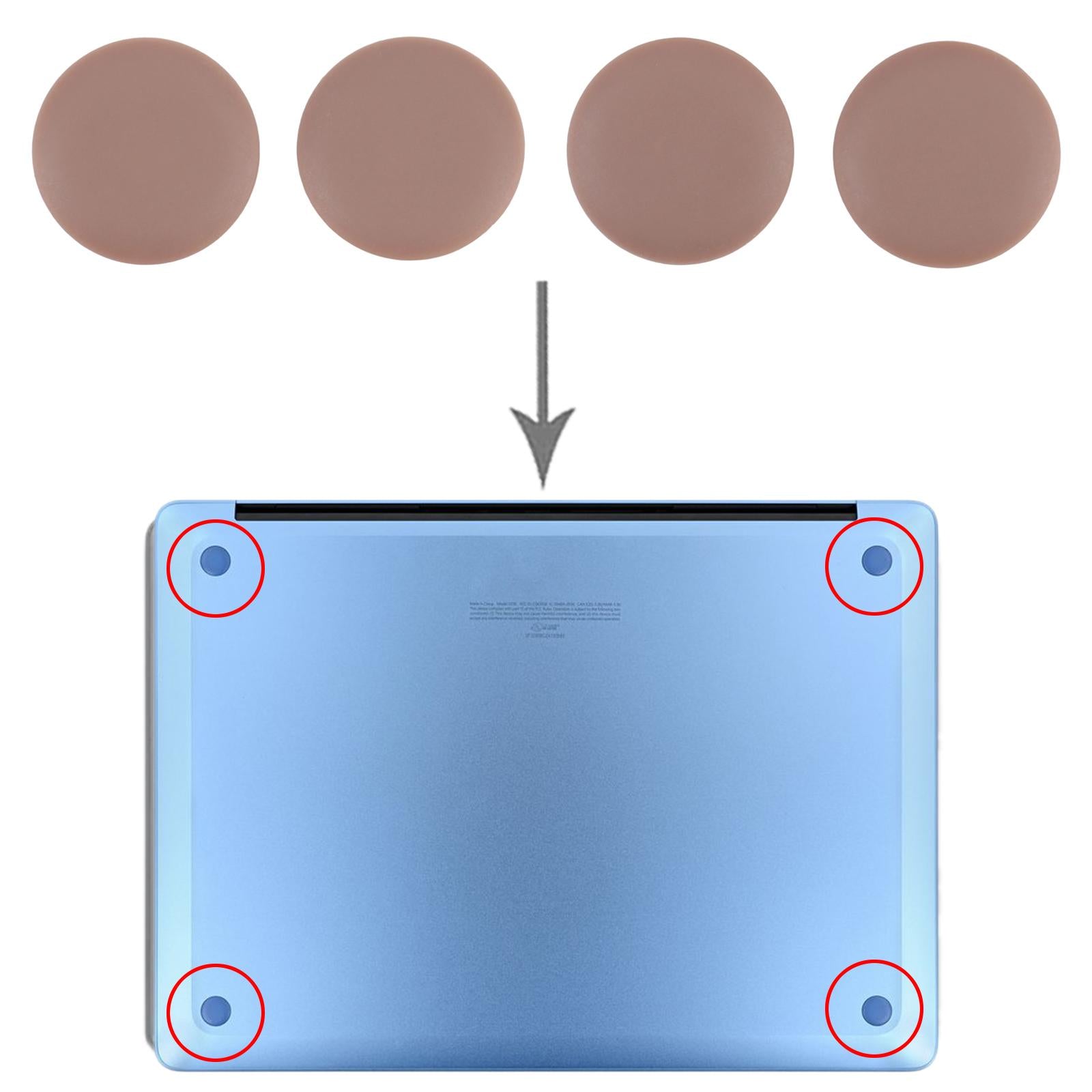 For MicroSurface Lap 7 4 in 1 Bottom Case Rubber Mats  Gold