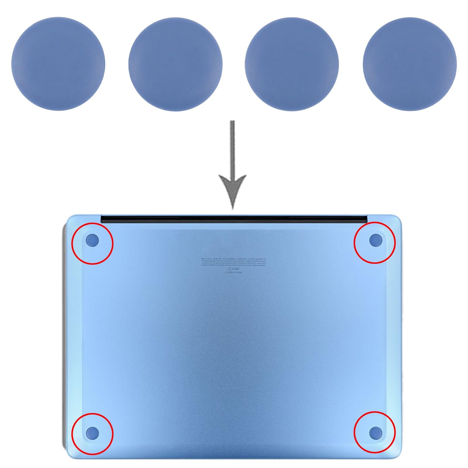 For MicroSurface Lap 7 4 in 1 Bottom Case Rubber Mats  Blue