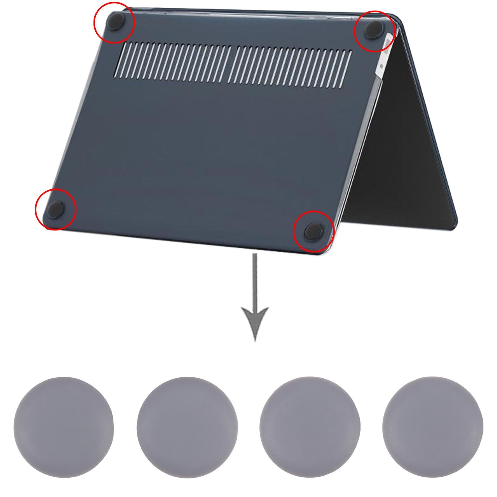 For MicroSurface Lap 13 inch 2025 4 in 1 Bottom Case Rubber Mats  Grey