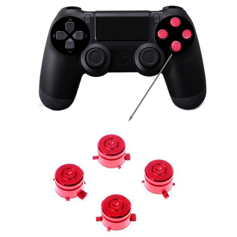 Aluminum Metal Buttons for PS4 9mm Mod Kits Bullet Red