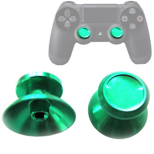 2 PCS Aluminium Humbsticks Thumb Joysticks 3D Cap Shell Mushroom Caps for PS4 Green