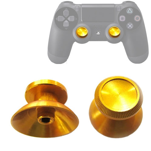 2 PCS Aluminium Humbsticks Thumb Joysticks 3D Cap Shell Mushroom Caps for PS4 Gold