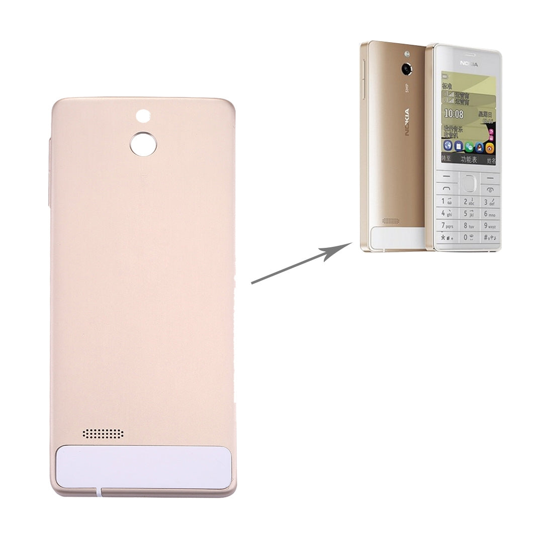 Aluminium Battery Back Cover for Nokia 515  Gold
