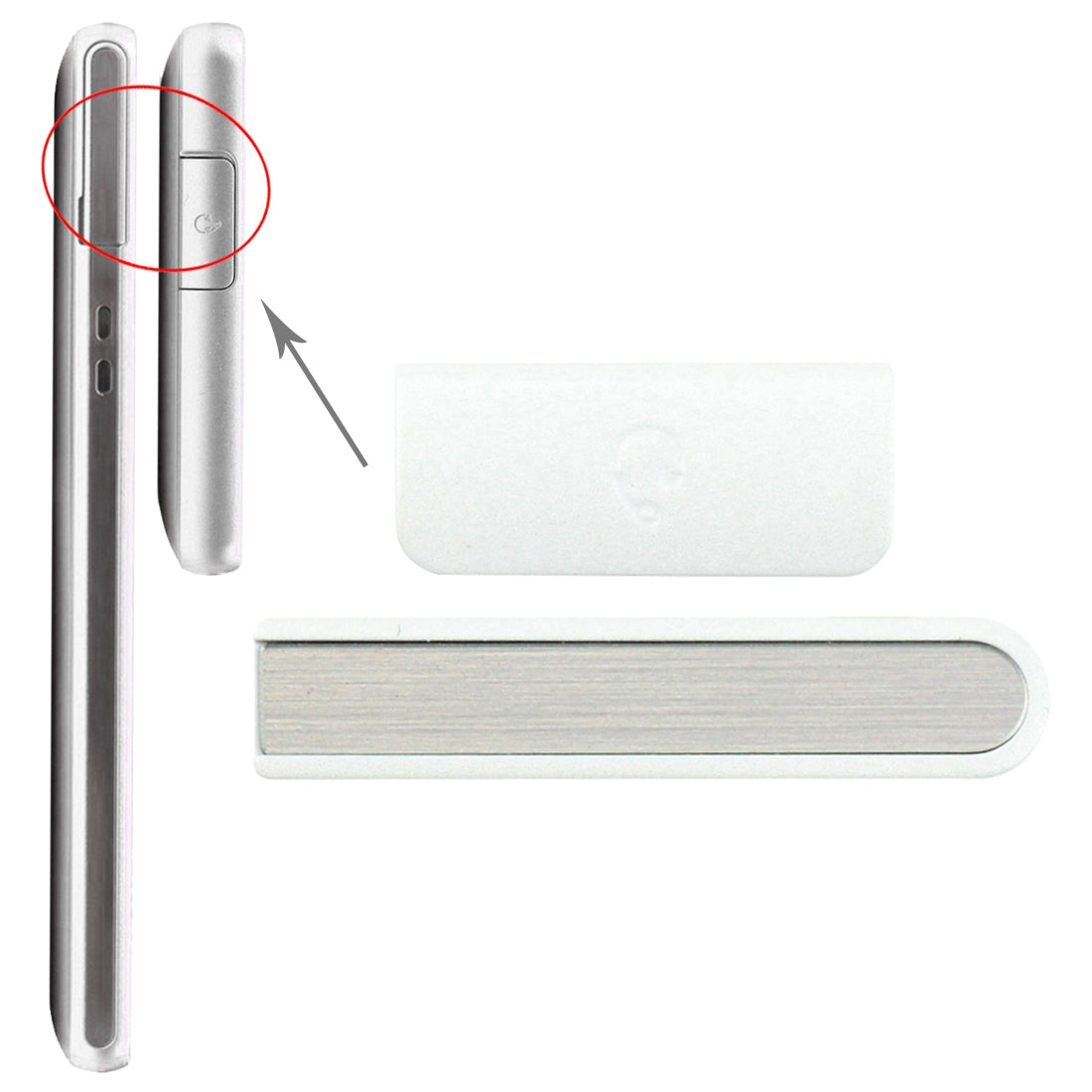 Earphone Button & Volume Button  for Sony Xperia ZR / M36h Silver