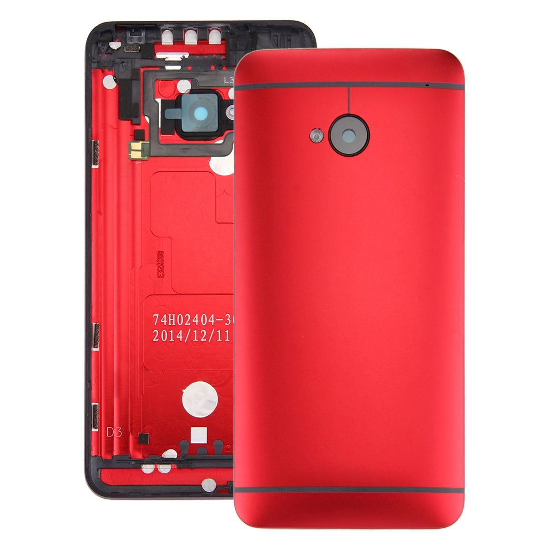 Back Housing Cover for HTC One M7 / 801e Red
