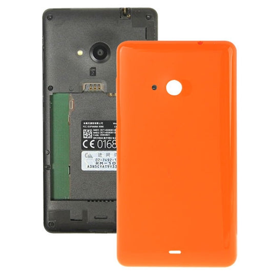 Bright Surface Solid Color Plastic Battery  Back Cover for MicroLumia 535 Orange