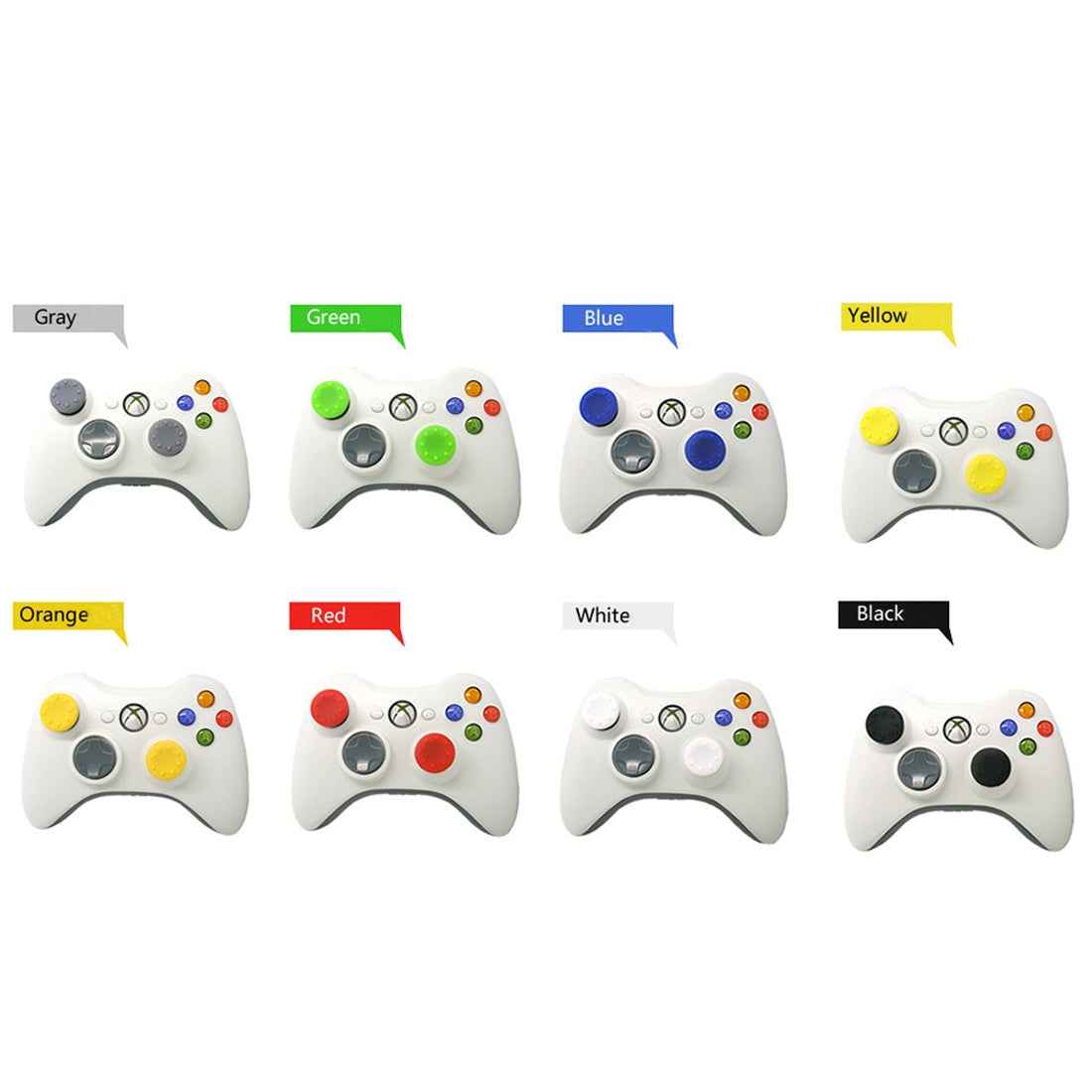 8 PCS Silicone Thumb Stick  Cap Joystick Grip Cover for XBOX One / Sony PS4 / PS3