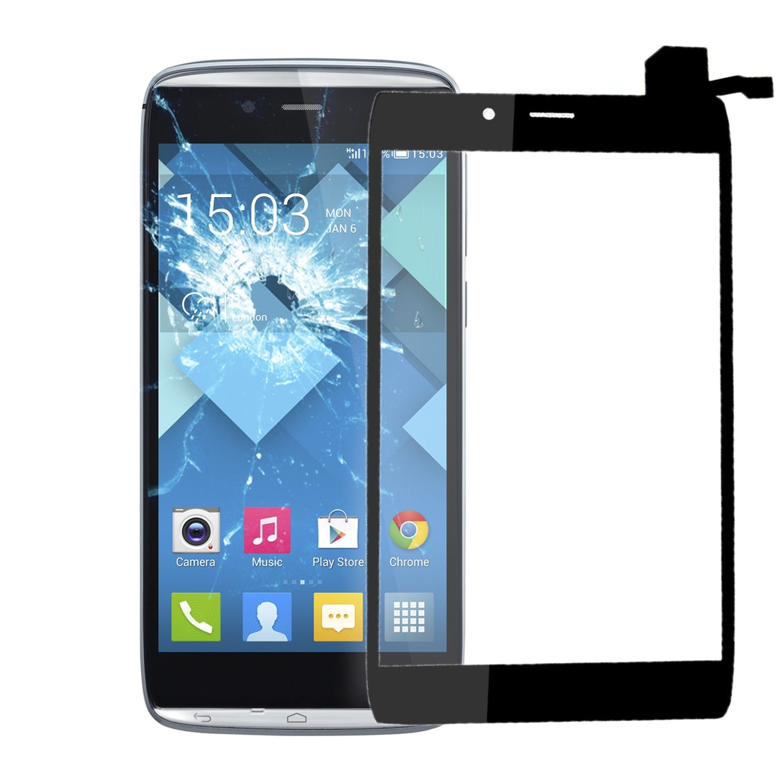 For Alcatel One Touch Idol Alpha / 6032 / OT6032 Touch Panel  Black