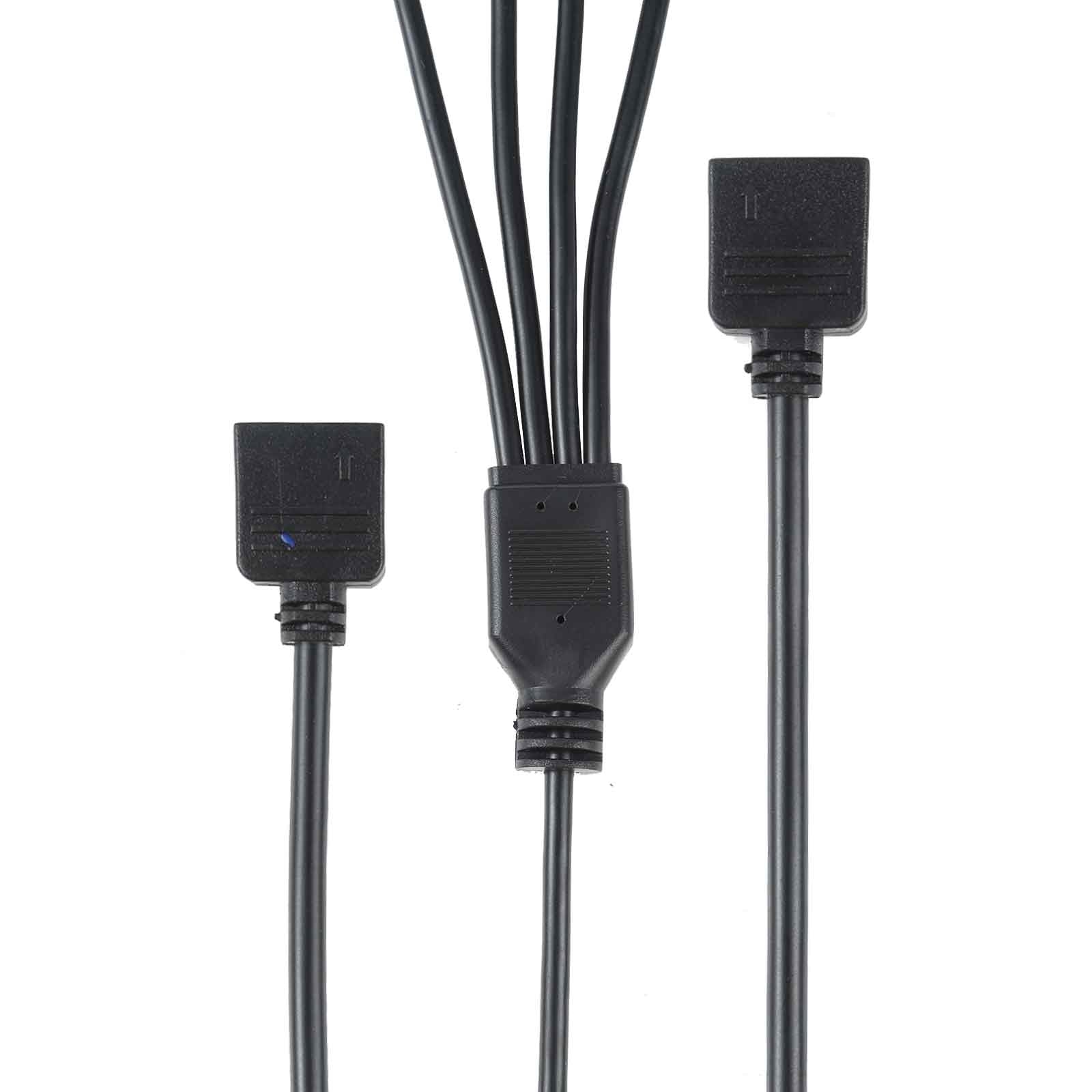 3 Pin 5V 1 to 4 Motherboard AURA RGB PC Cooling Extension Cable for Asus  Black