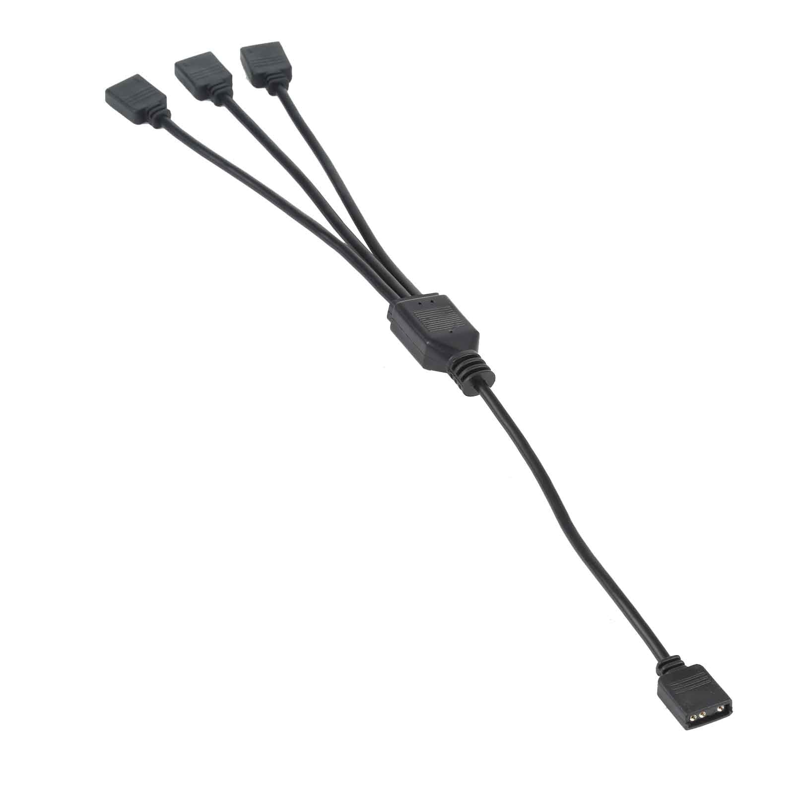 3 Pin 5V 1 to 3 Motherboard AURA RGB PC Cooling Extension Cable for Asus  Black