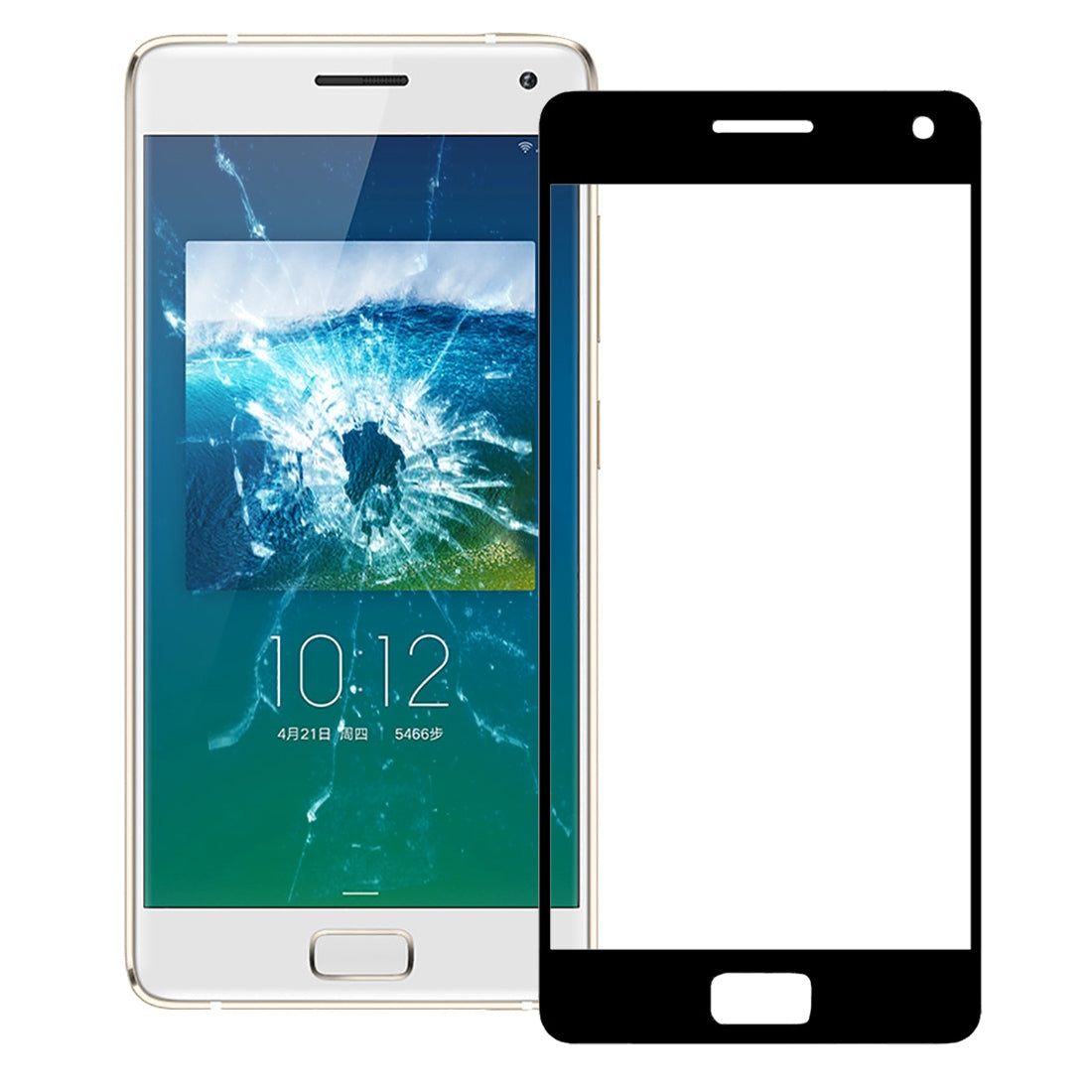 For Lenovo ZUK Z2 Pro Front Screen Outer Glass Lens Black