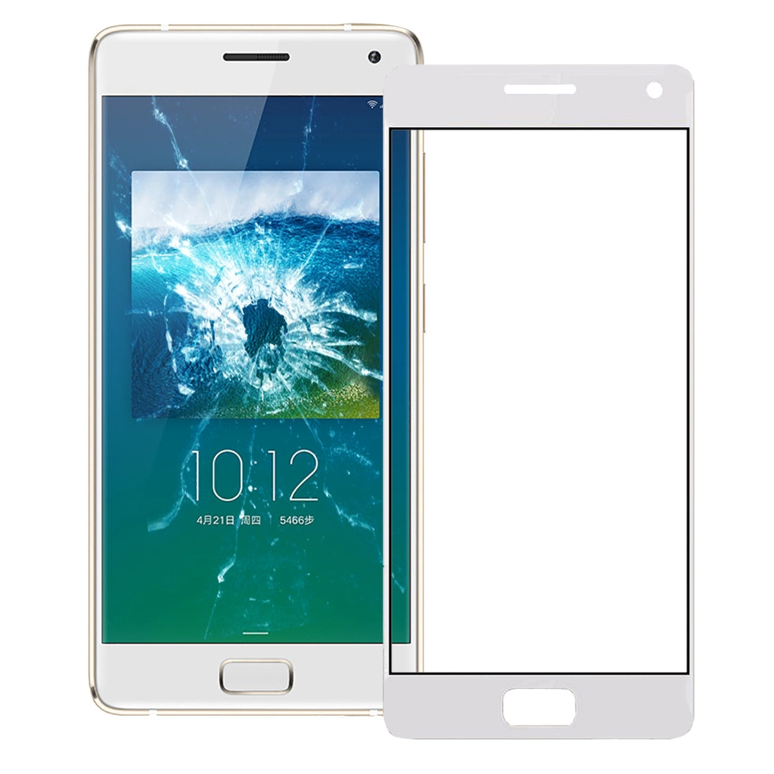 For Lenovo ZUK Z2 Pro Front Screen Outer Glass Lens White