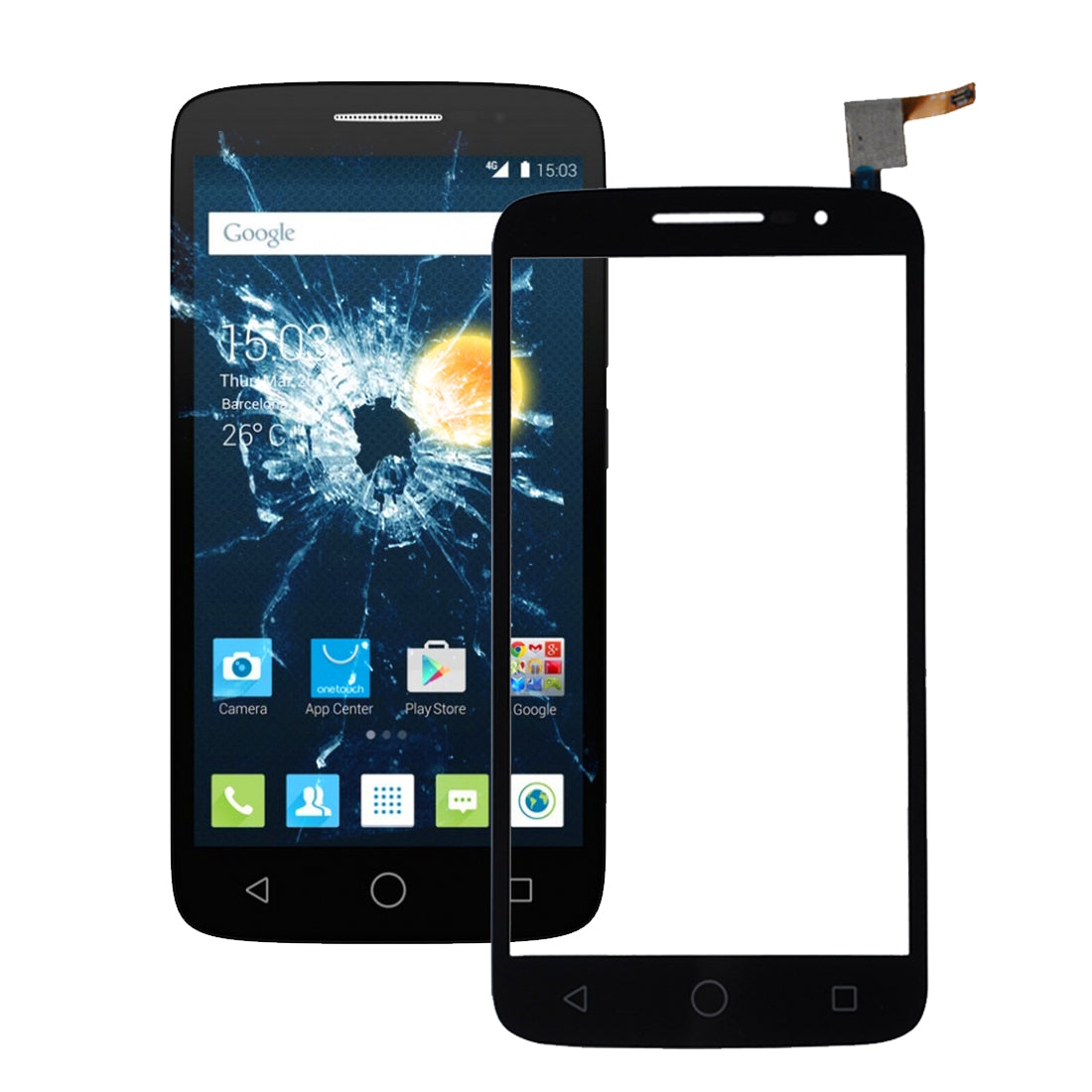 For Alcatel One Touch Pop 2 / 7043 Touch Panel  Black