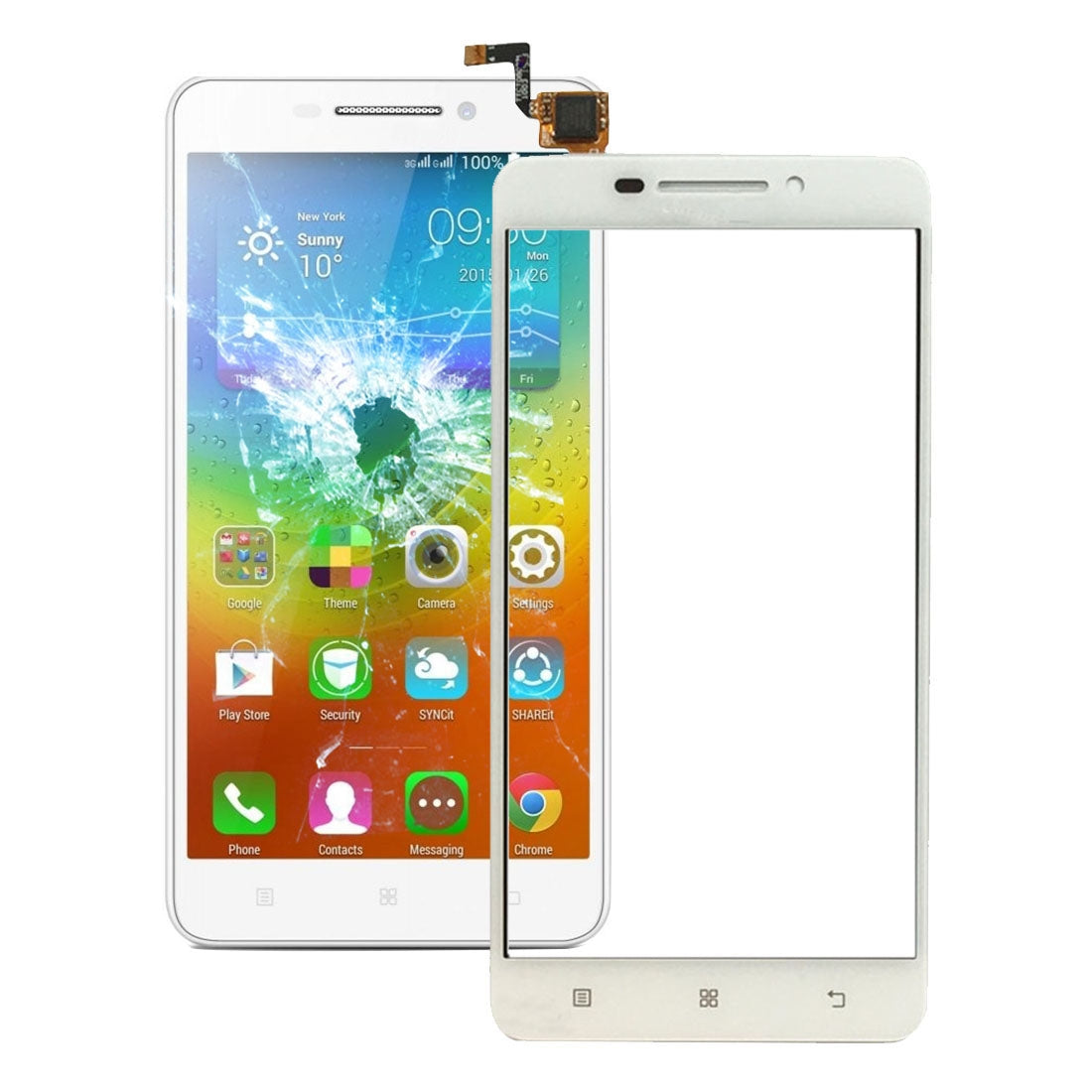 For Lenovo A5000 Touch Panel White