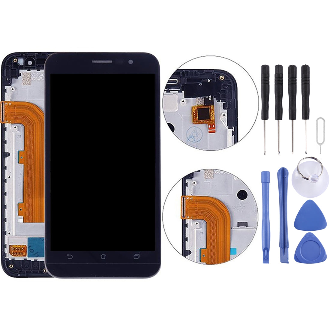 5.0 inch OEM LCD Screen for Asus Zenfone Go ZB500KL X00AD Digitizer Full Assembly with Frame  Black