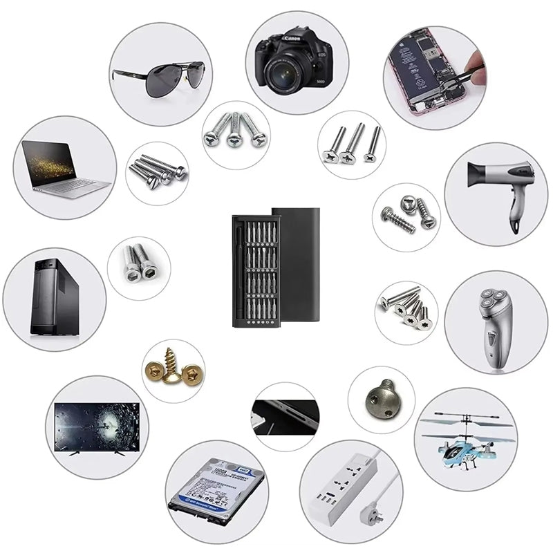 25 in 1 Screwdriver Set Magnetic Repair Tools, Plastic Handle