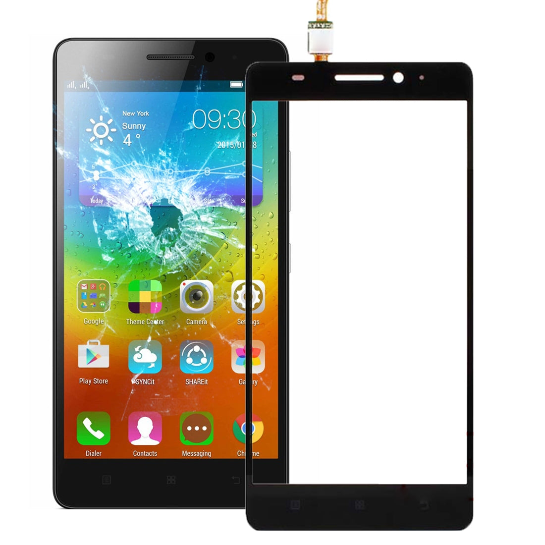 For Lenovo A7000 Touch Panel Black