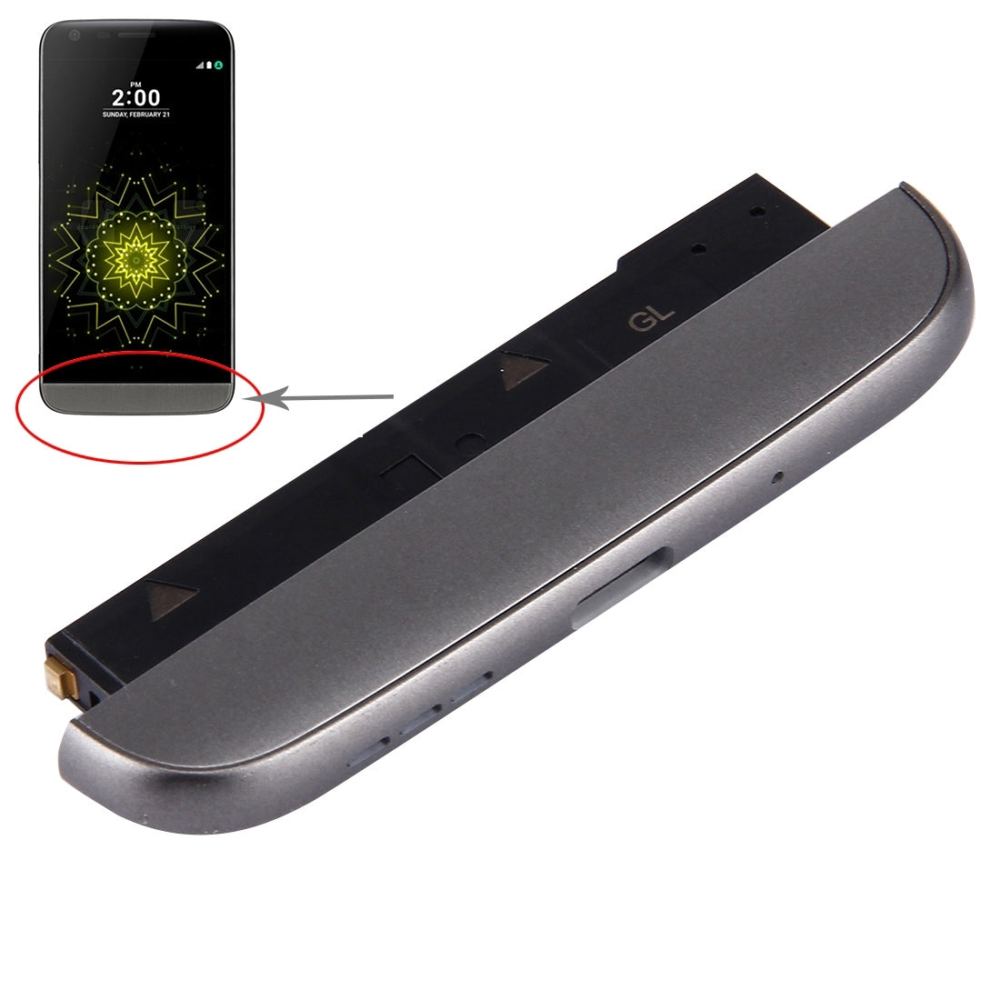 Charging Dock + Microphone + Speaker Ringer Buzzer Module for LG G5 / VS987  US Version Grey