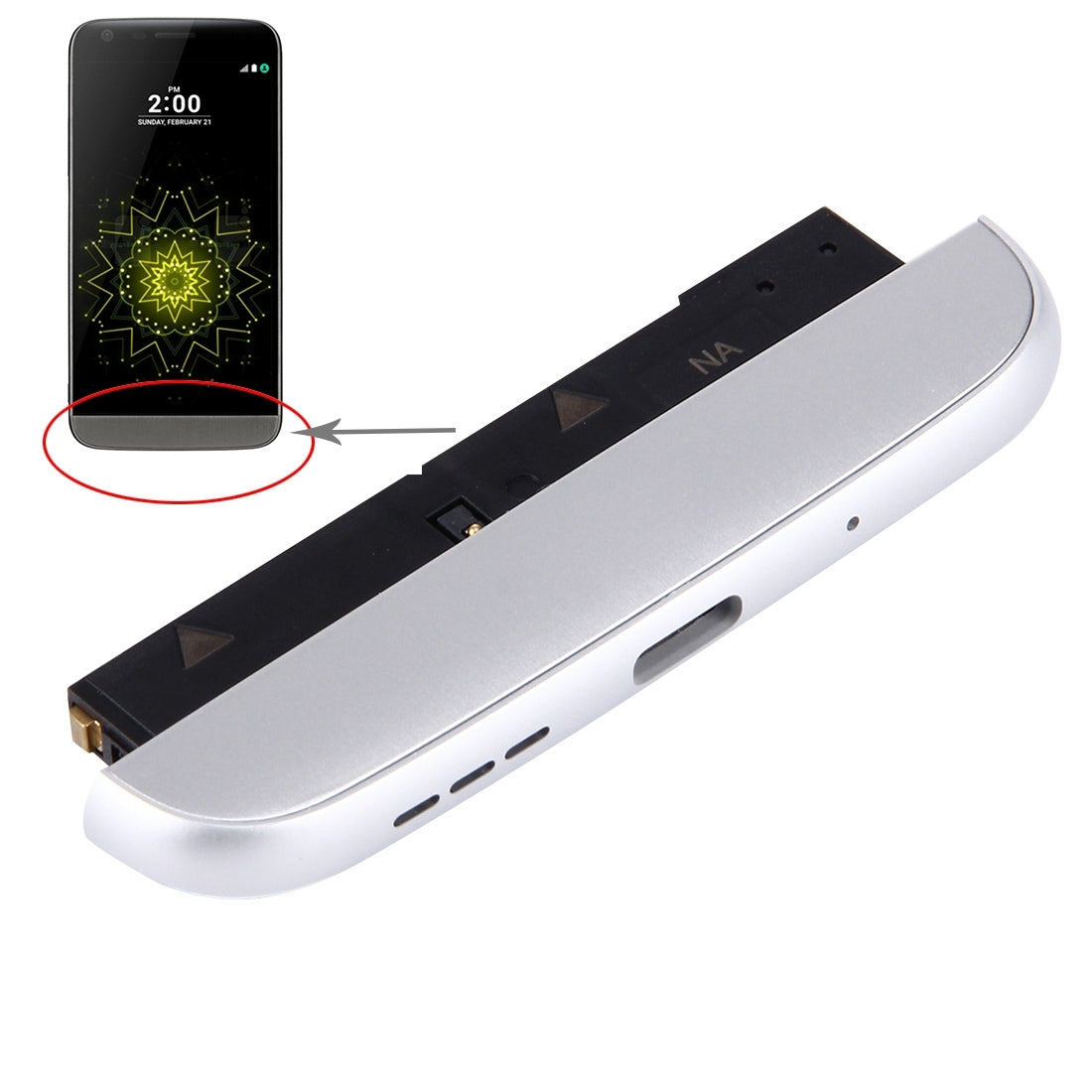 Charging Dock + Microphone + Speaker Ringer Buzzer Module for LG G5 / LS992  US Version Silver