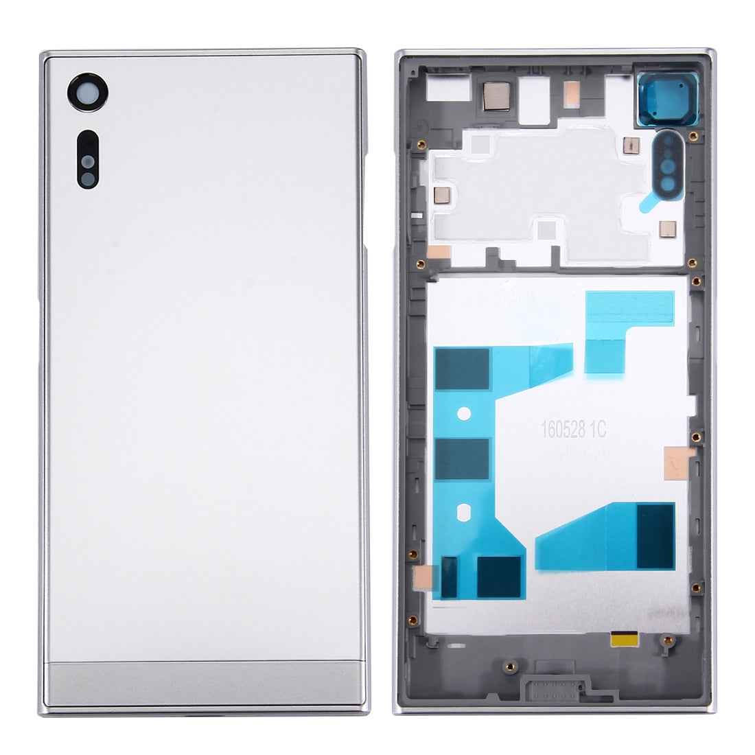 Back Battery Cover + Back Battery Bottom Cover + Middle Frame for Sony Xperia XZ Silver
