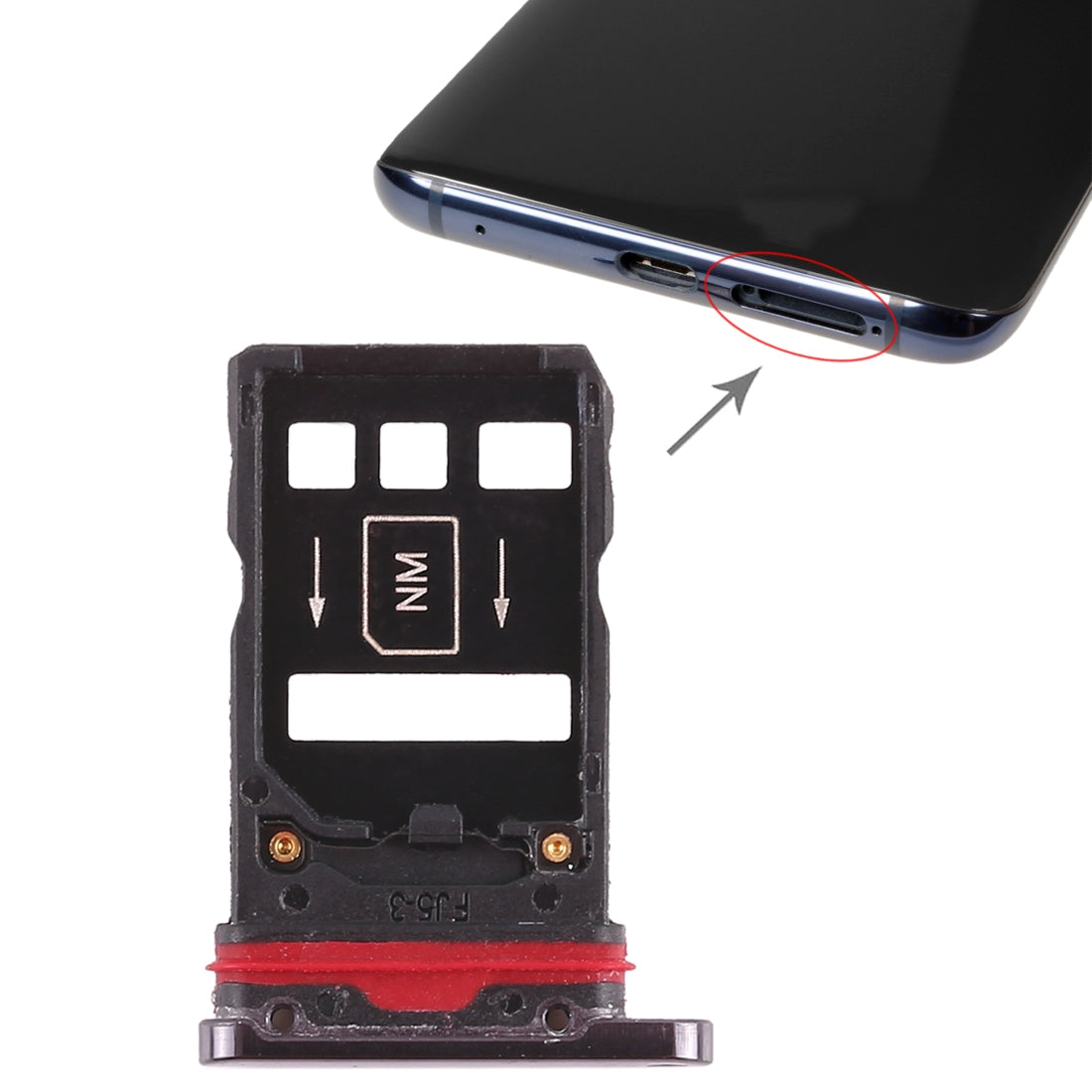 2 x SIM Card Tray for Huawei Mate 20 Pro  Black