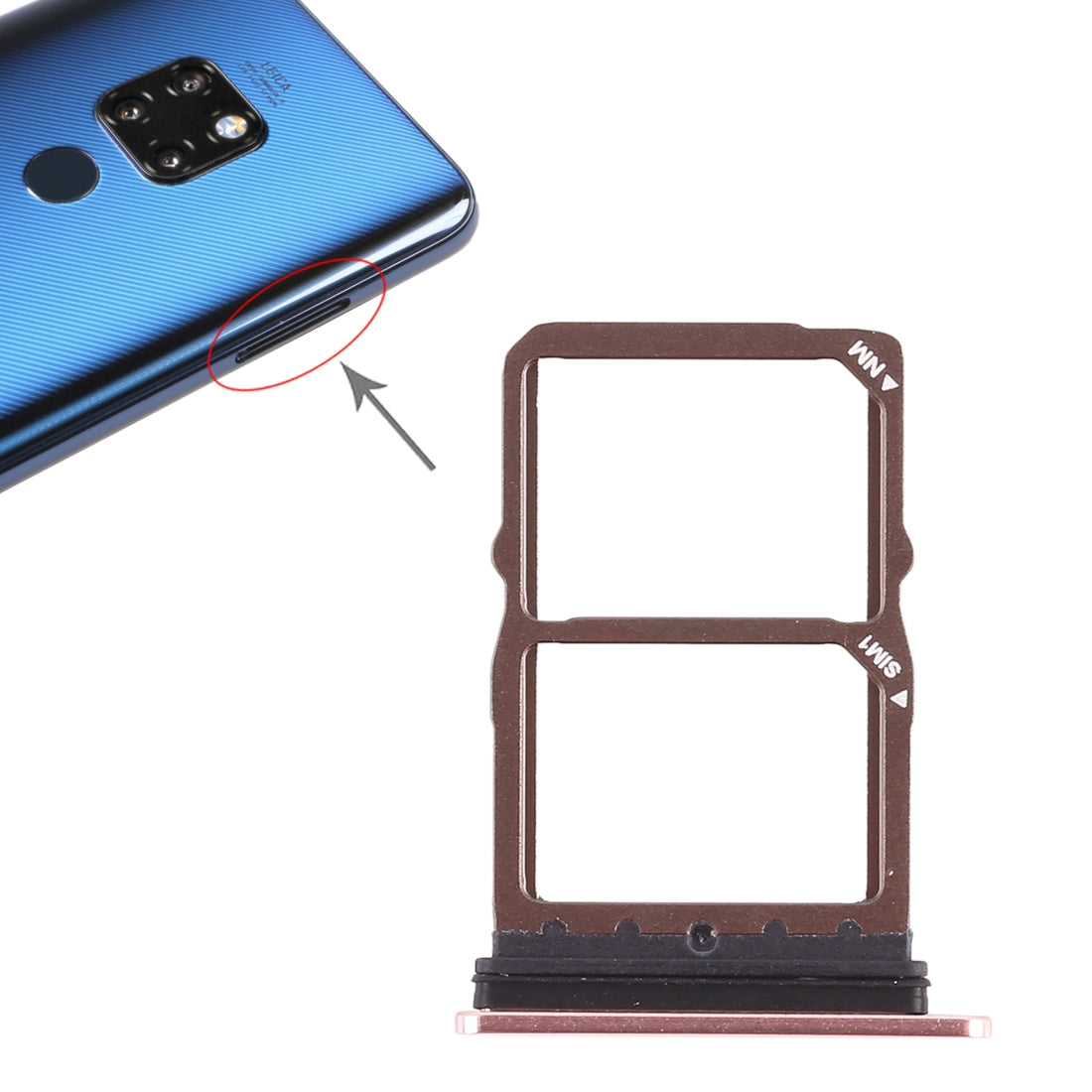 2 x SIM Card Tray for Huawei Mate 20  Rose Gold