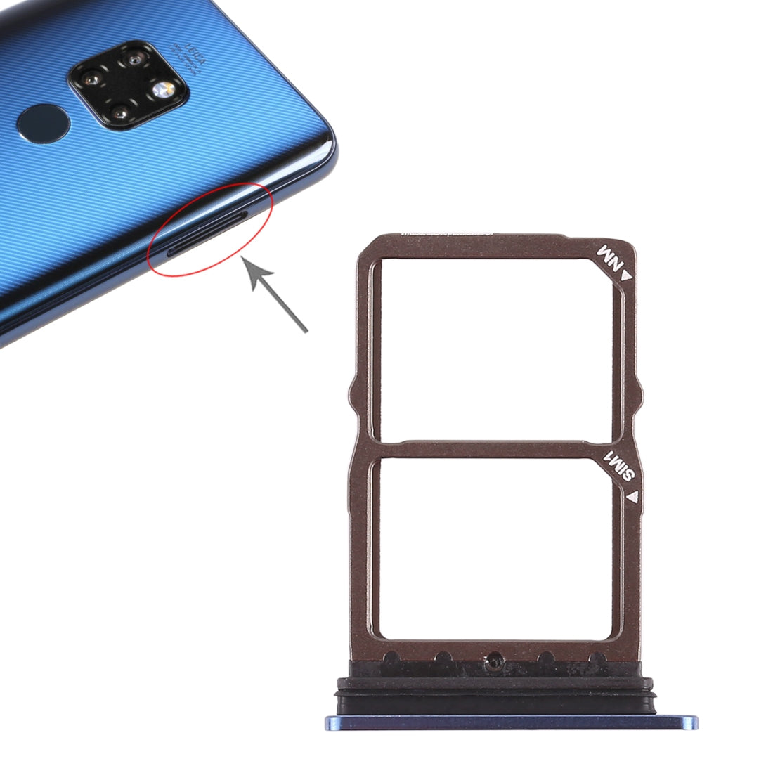 2 x SIM Card Tray for Huawei Mate 20  Sapphire Blue