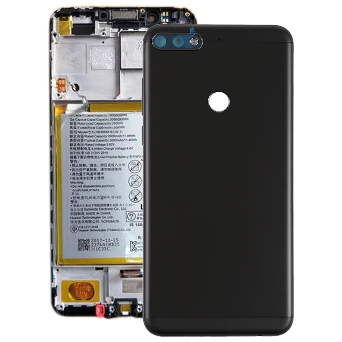 Back Cover with Side Keys for Huawei Honor Play 7C Black