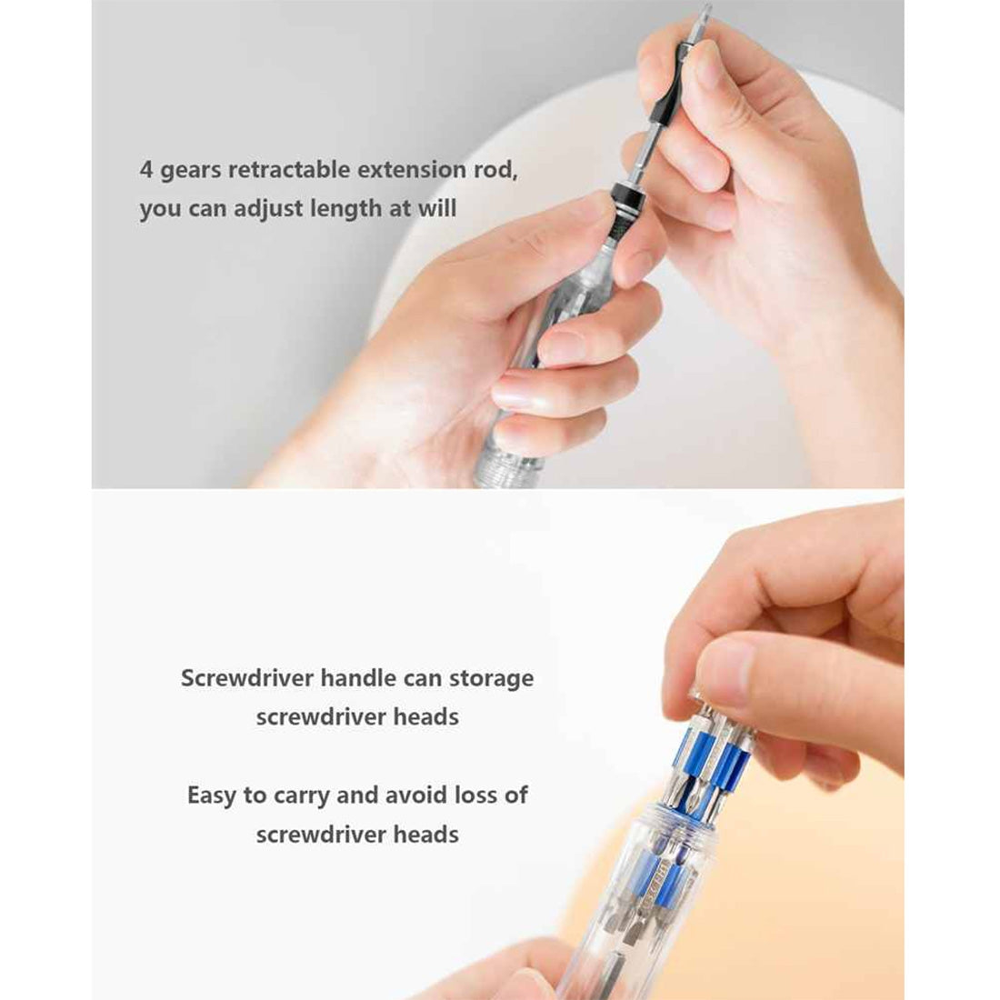 For MIJOY 28 in 1 Mini Precision Screwdriver 4 Gears Retractable Transparent Screw Screwdriver Repair Tool