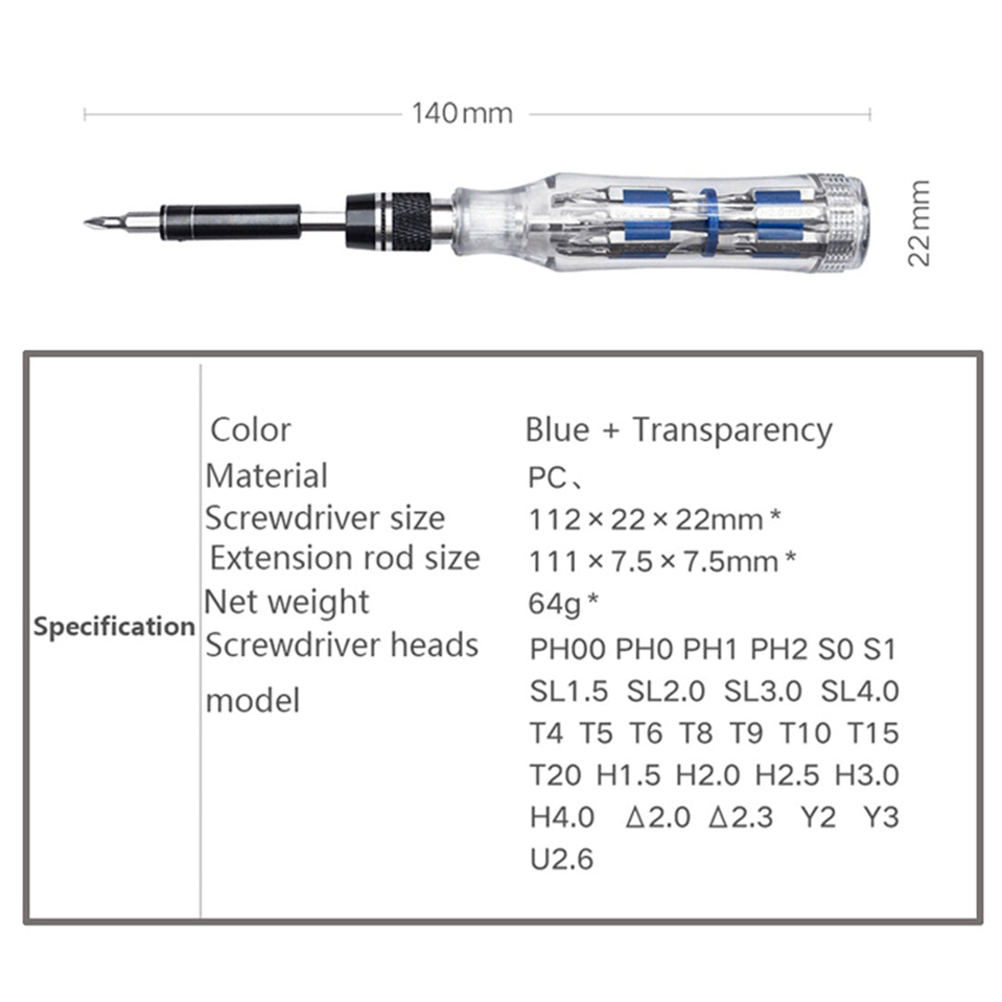 For MIJOY 28 in 1 Mini Precision Screwdriver 4 Gears Retractable Transparent Screw Screwdriver Repair Tool