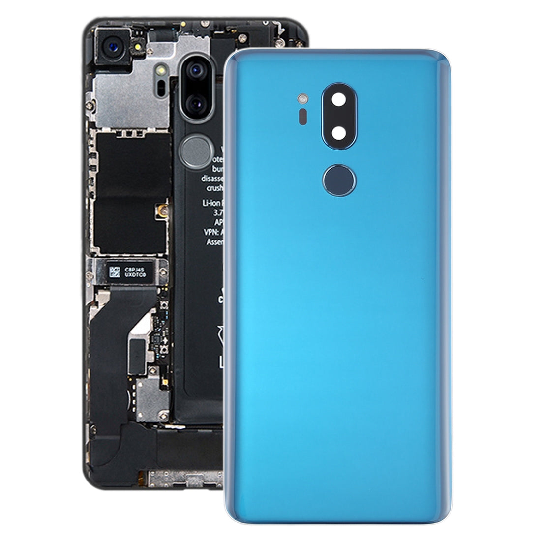 Battery Back Cover with Camera Lens & Fingerprint Sensor for LG G7 ThinQ / G710 / G710EM / G710PM / G710VMP Blue