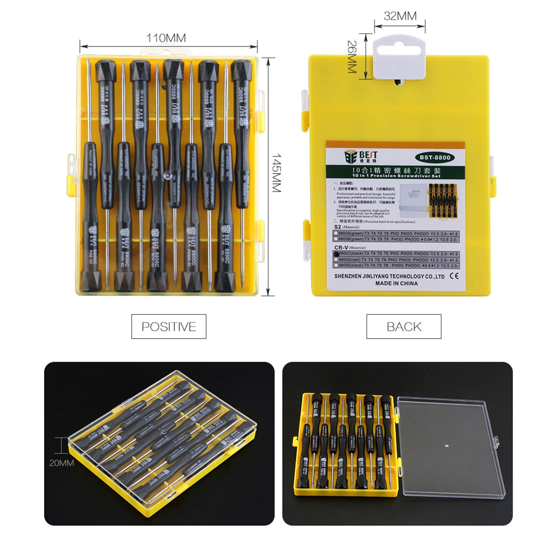 10 in 1 BST-8800E Repair Tool Precision Multi-purpose Magnetic Screwdriver Set