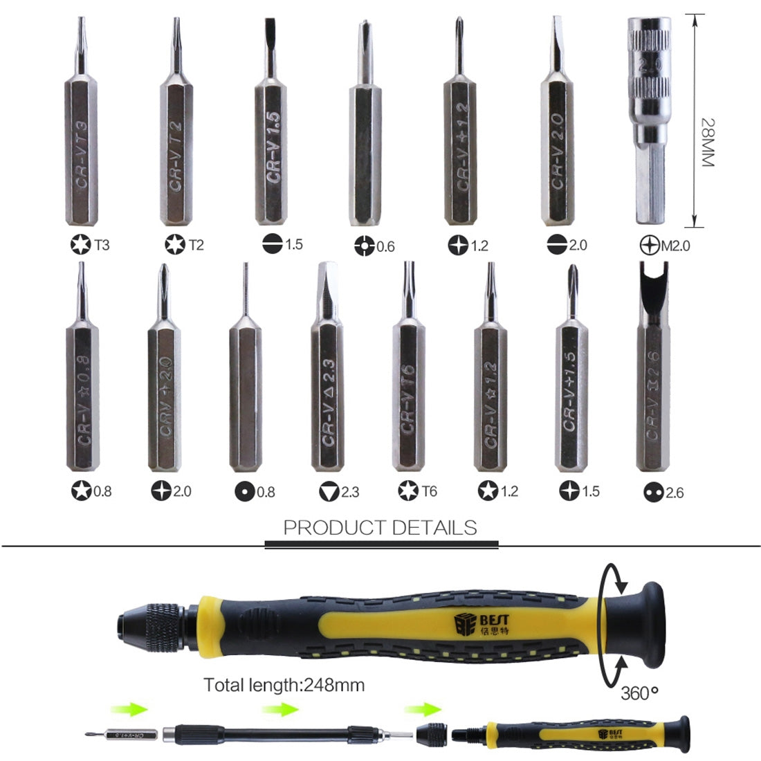 21 in 1 BST-8923 Screwdriver Cell Phone Repair Tool Kit