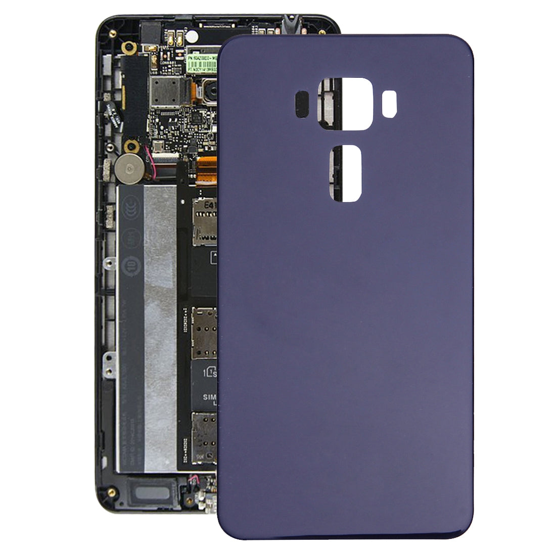 5.5 inch Glass Back Battery Cover for ASUS ZenFone 3 / ZE552KL Dark Blue
