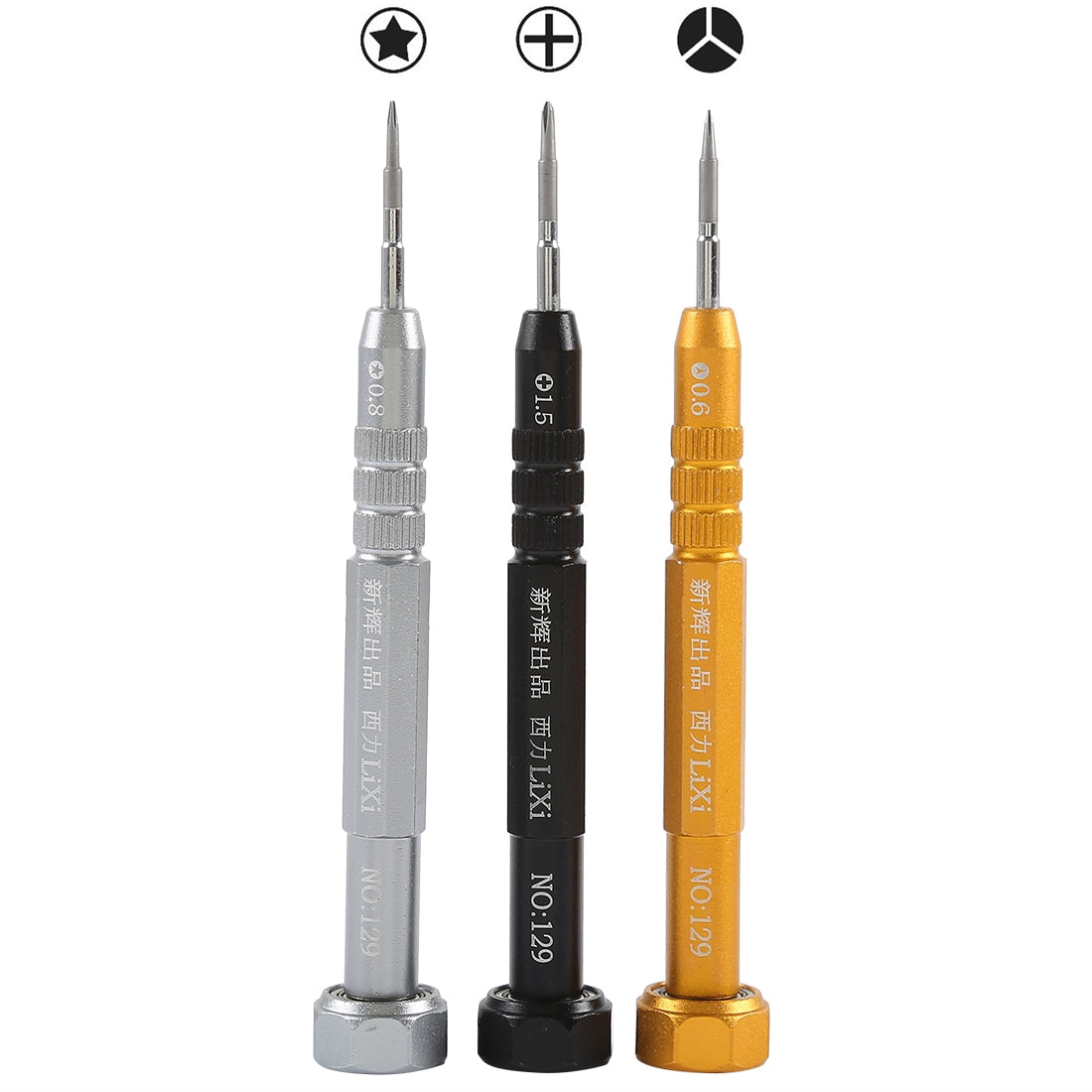3 In 1 Pentalobe 0.8 & Tri-point 0.6 & Cross 1.5 Metal Screwdriver Mobile Phone / Watch Repair Tool