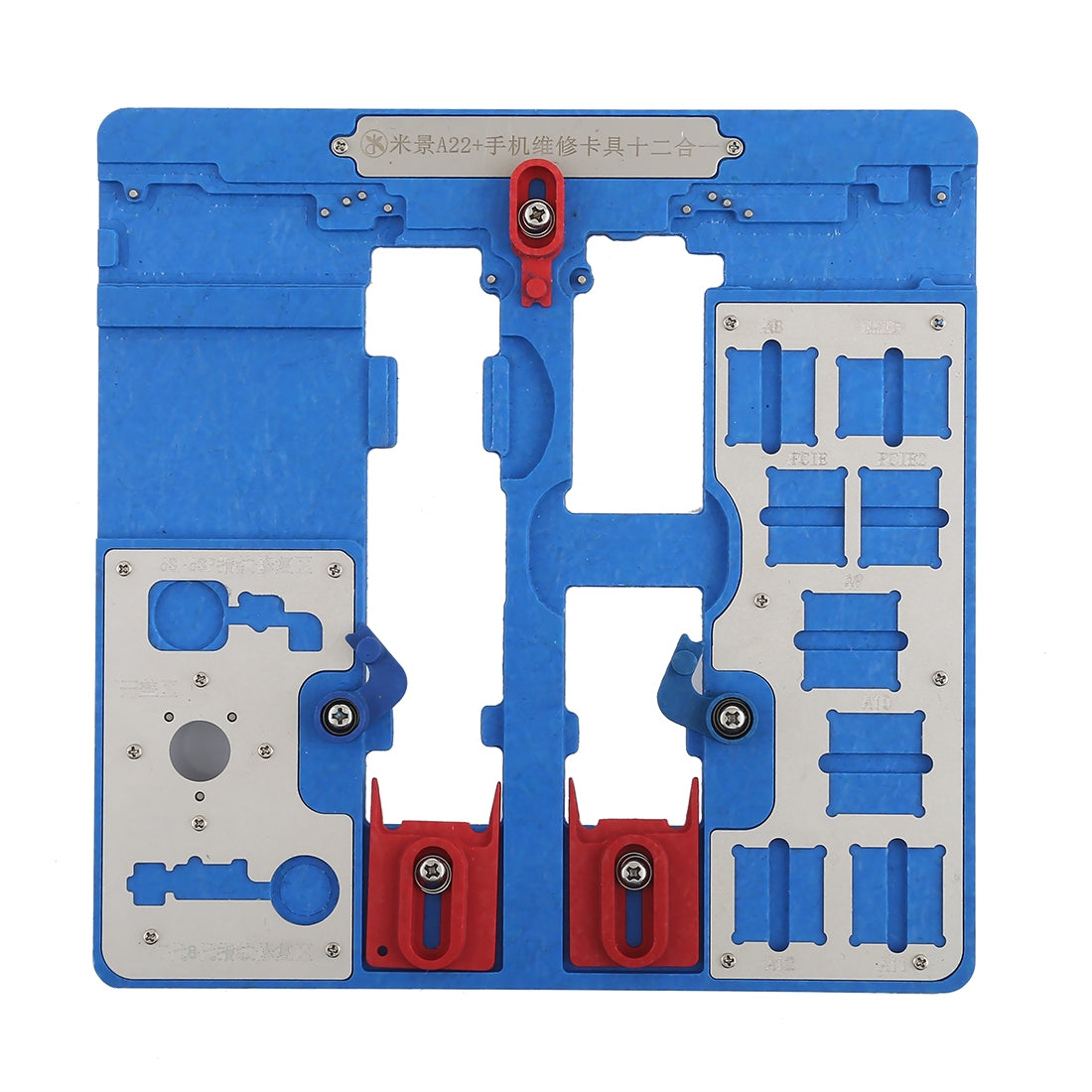 A22+ 12 In 1 Phone Repair Fixture for iPhone XR / 8P&7P / 8G&7G / SE / 6P&6sP / 6&6s / 5S / 5C