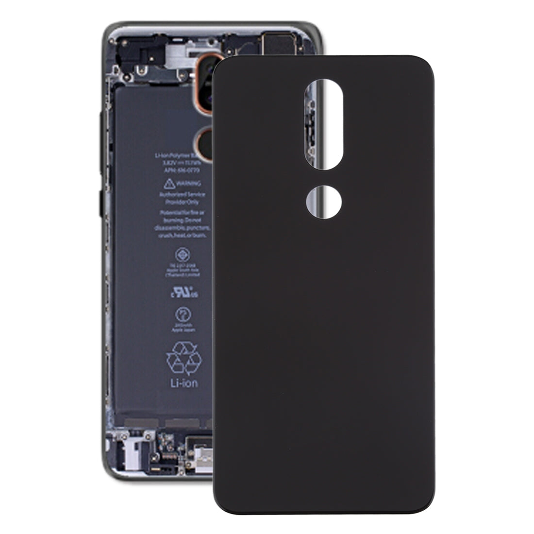 Battery Back Cover for Nokia 7.1 / TA-1100 TA-1096 TA-1095 TA-1085 TA-1097 Black